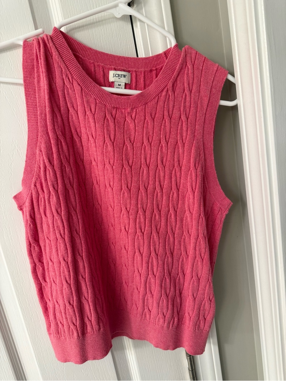 J. Crew Hot Pink Cable Knit Sleeveless Tank